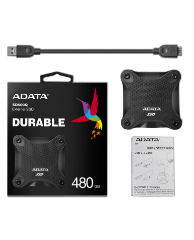 DISCO DURO ADATA 480GB SSD SD600Q EXTERNO NEGRO