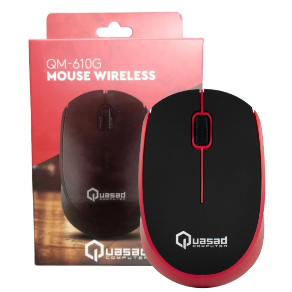 MOUSE QUASAD QM-610G WIRELESS ROJO
