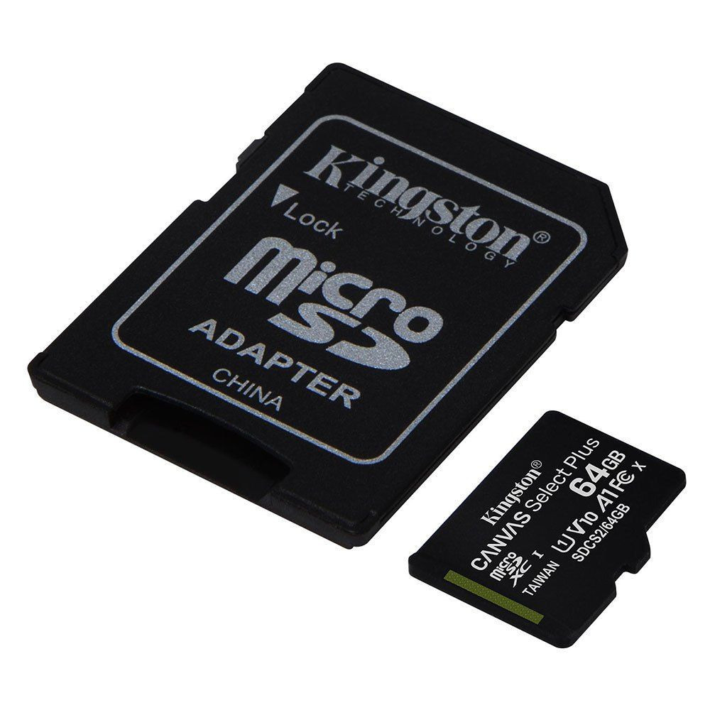 MICROSD KINGSTON 64 GB CLASE 10 100MB/s SDCS2/64GB CANVAS PLUS FHD
