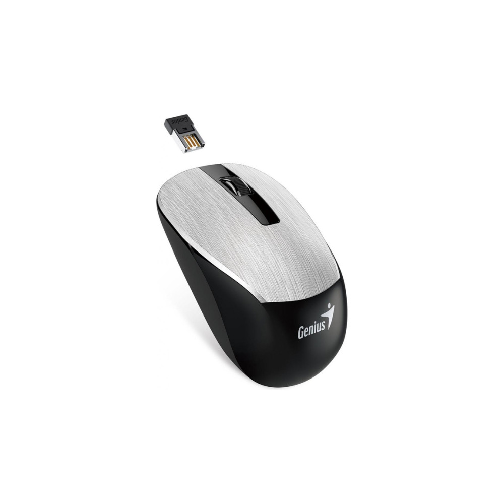 MOUSE GENIUS NX-7015 WIRELESS PLATEADO BlueEYE  SILVER BLISTER