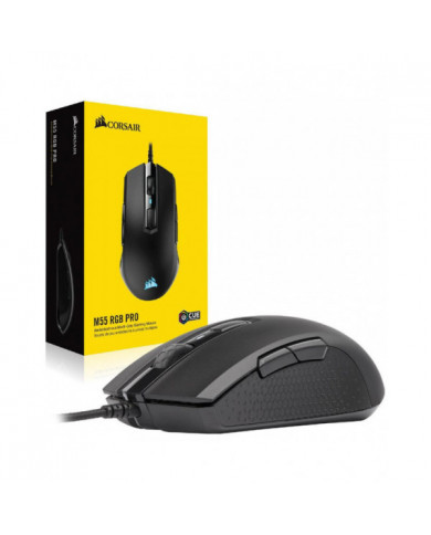 MOUSE CORSAIR M55 RGB PRO NEGRO USB CUE CH-9308011 AMBIDIESTRO 12400DPI