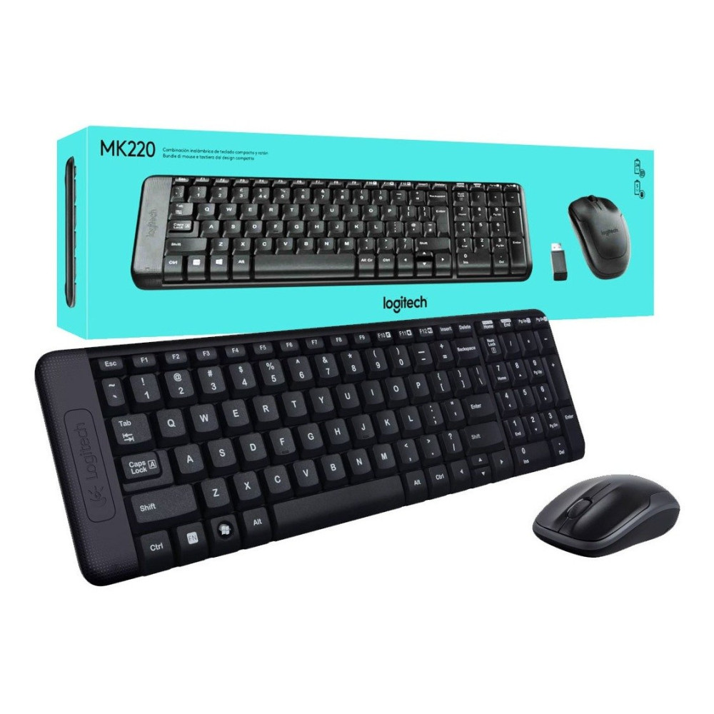 COMBO TECLADO Y MOUSE LOGITECH MK220 WIRELESS DESKTOP KIT