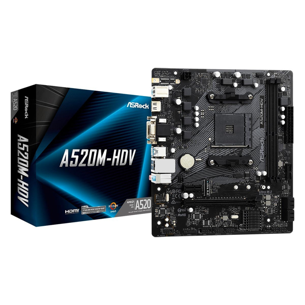 MAINBOARD ASROCK A520M-HDV 3GEN AM4 RYZEN 5000