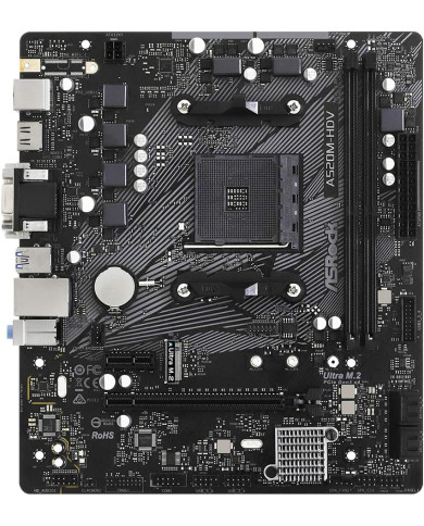 MAINBOARD ASROCK A520M-HDV 3GEN AM4 RYZEN 5000