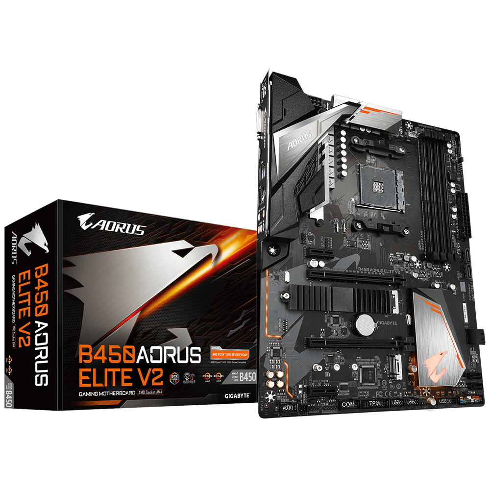 MAINBOARD GIGABYTE B450 AORUS ELITE V2 RGB AM4 RYZEN 3000