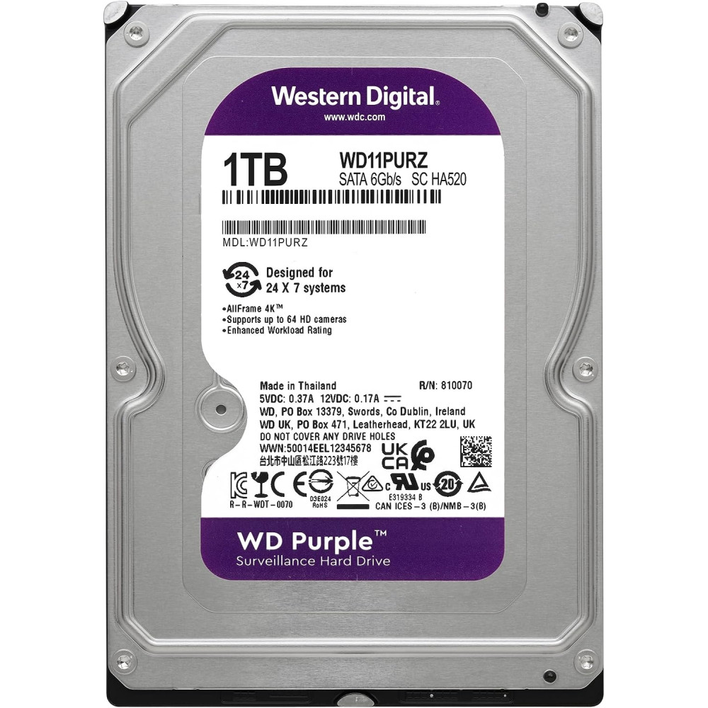 DISCO DURO WD PURPLE WD11PURZ 1TB SURVEILLANCE