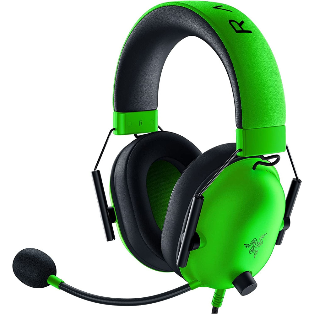 HEADSET RAZER BLACKSHARK v2 X VERDE 3.5MM 7.1 SURROUND HYPERCLEAR MULTIPLATAFORMA