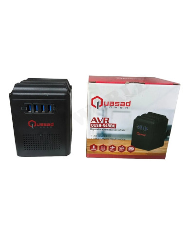 REGULADOR DE VOLTAJE QUASAD QUSB-648BK 4USB NEGRO