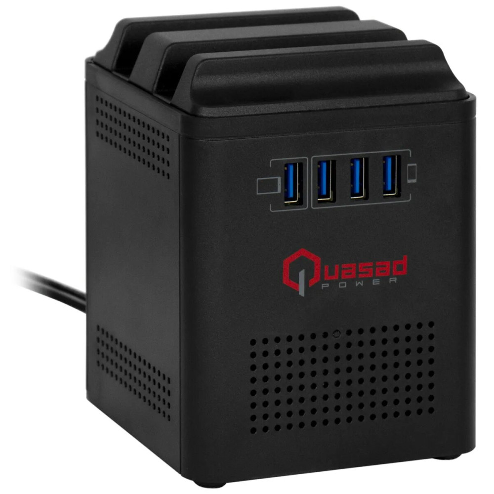 REGULADOR DE VOLTAJE QUASAD QUSB-648BK 4USB NEGRO