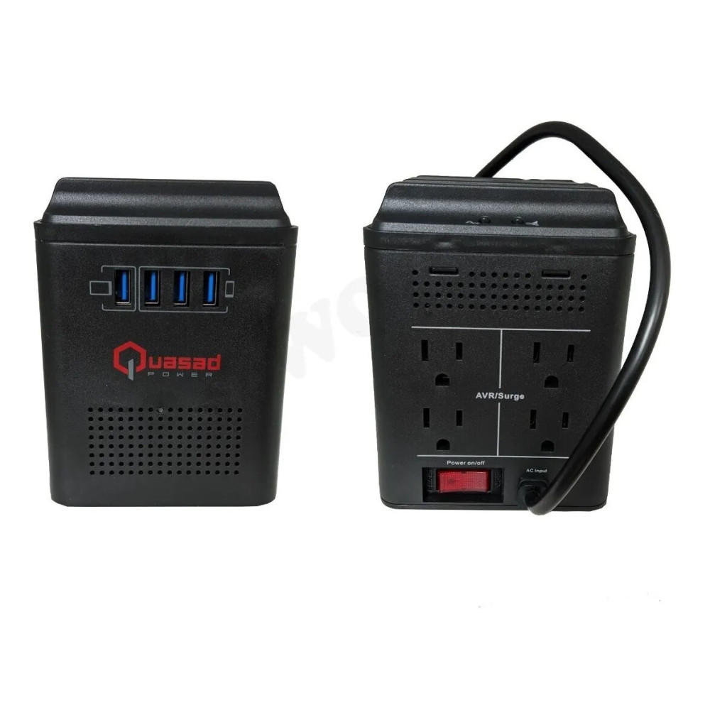 REGULADOR DE VOLTAJE QUASAD QUSB-648BK 4USB NEGRO