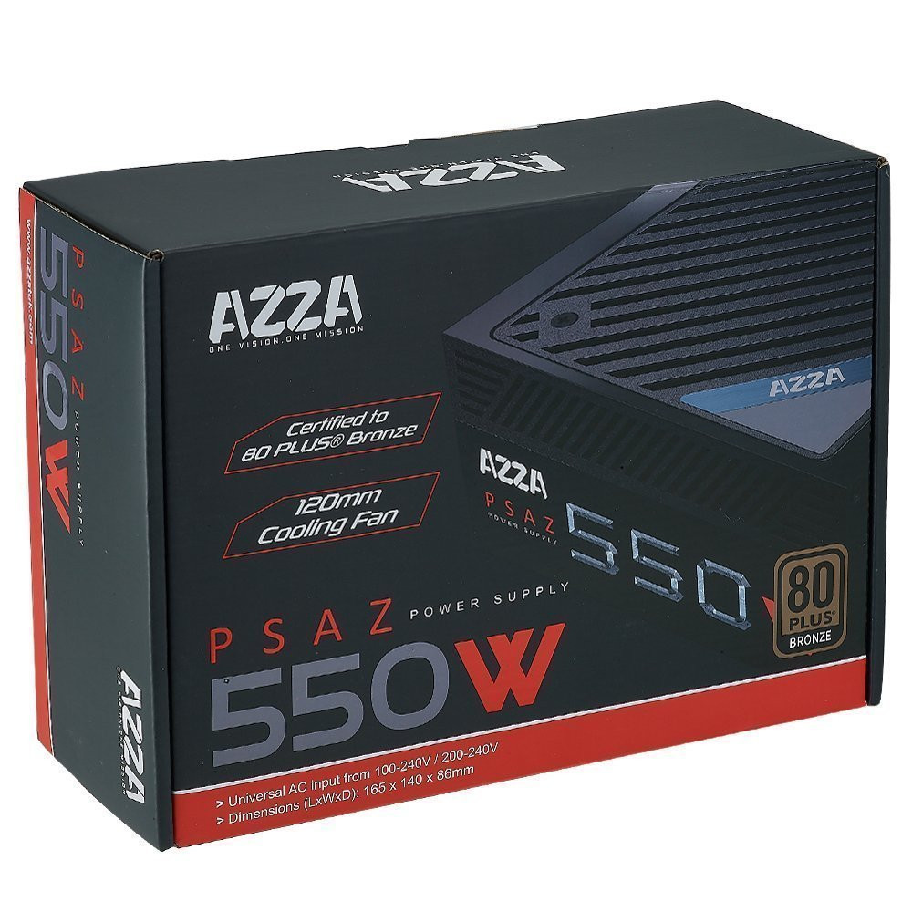 FUENTE DE PODER AZZA 550W 80P CERTIFICADA