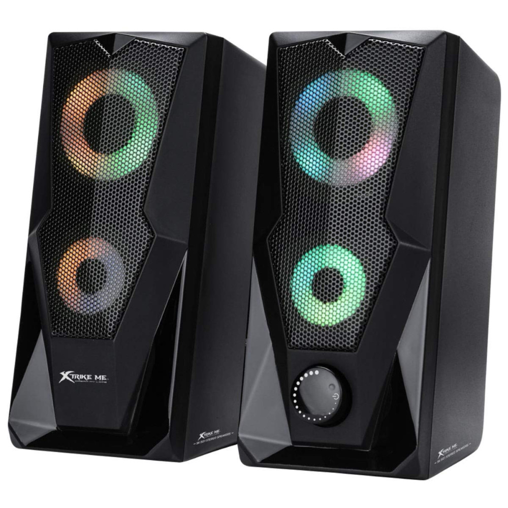 PARLANTES XTRIKE ME SK-501 P59591 2x3W USB RGB 7COL NEGRO USB+3.5MM