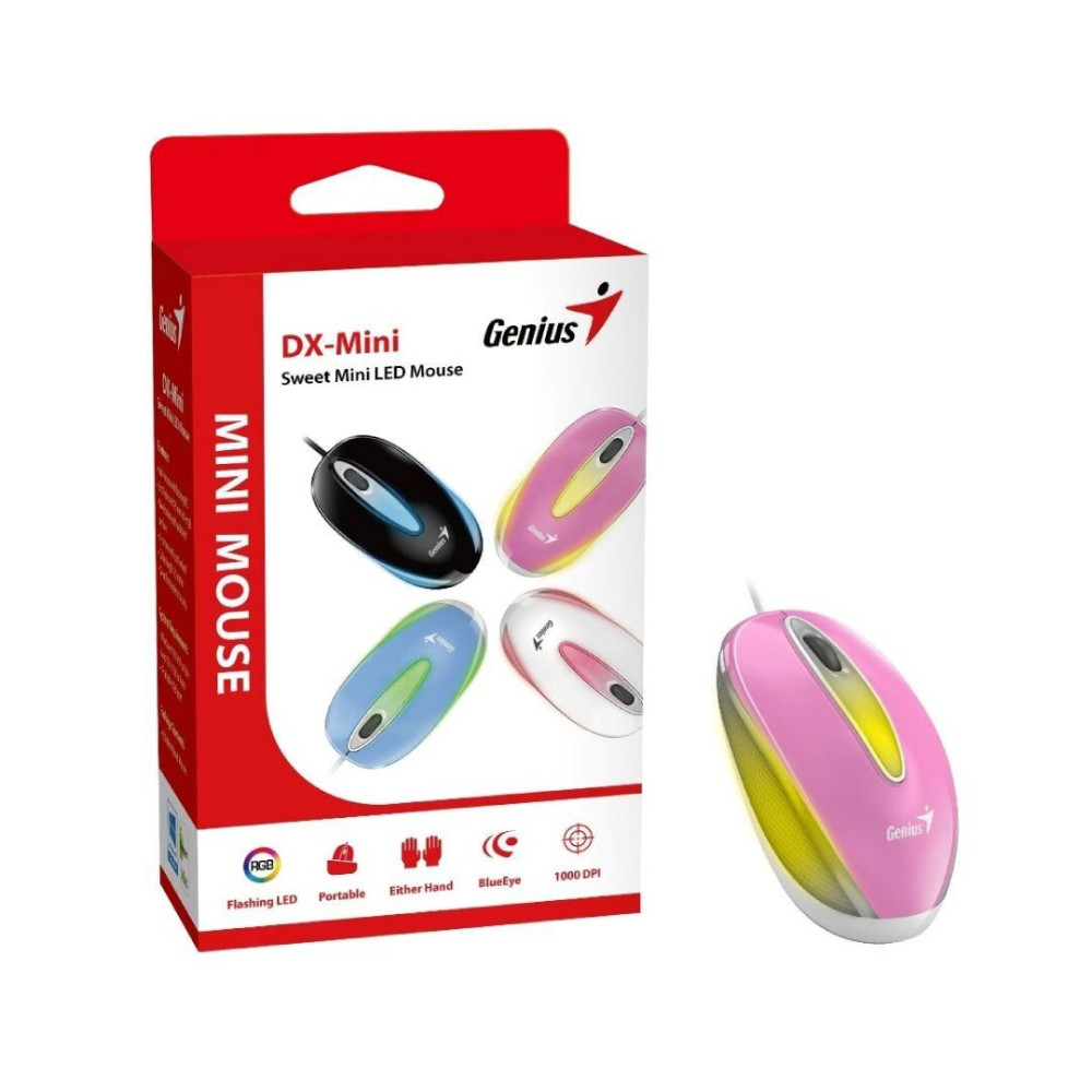MOUSE GENIUS DX-MINI USB ROSADO LED