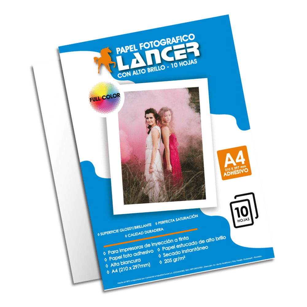 PAPEL FOTOGRAFICO LANCER A3 10 HOJAS 200GRM 29.7x42cm