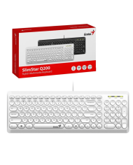 TECLADO GENIUS SLIMSTAR Q200 USB BLANCO
