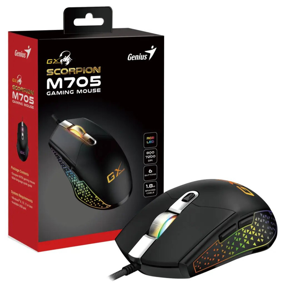 Mouse genius m705 scorpion usb rgb