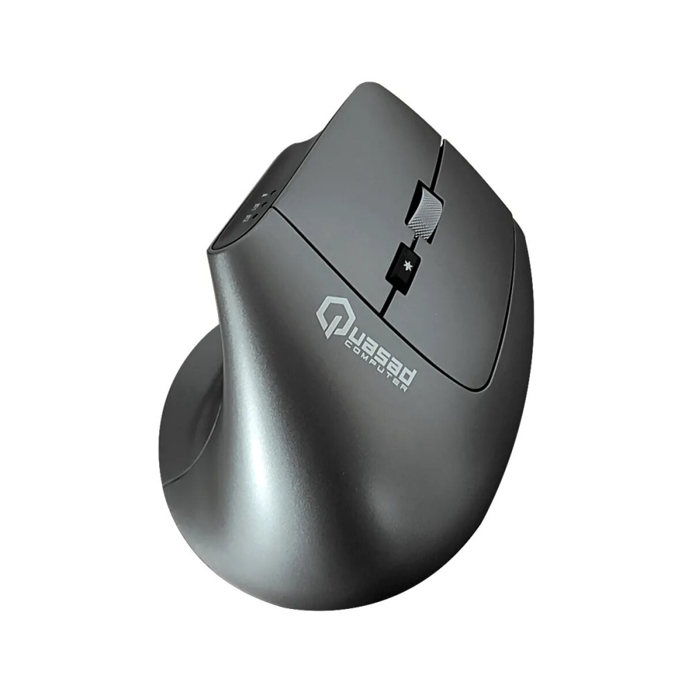 MOUSE QUASAD QM-V10 VERTICAL WIRELESS SILVER RECARGABLE