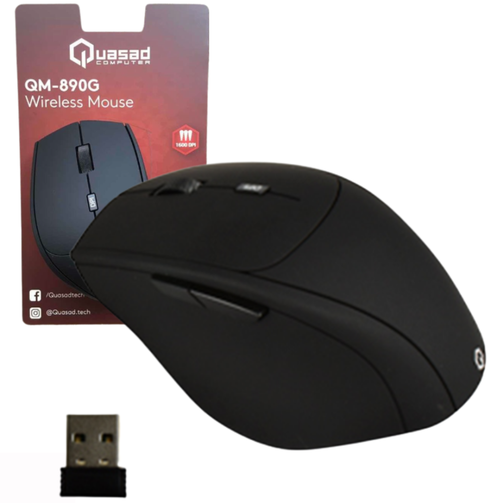 MOUSE QUASAD QM-8900G 6D NEGRO WIRELESS ERGO