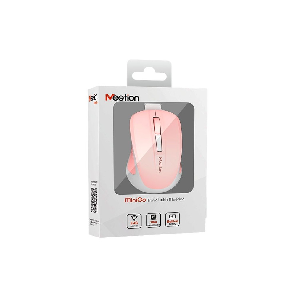MOUSE MEETION MT-MINIGO WIRELESS ROSADO