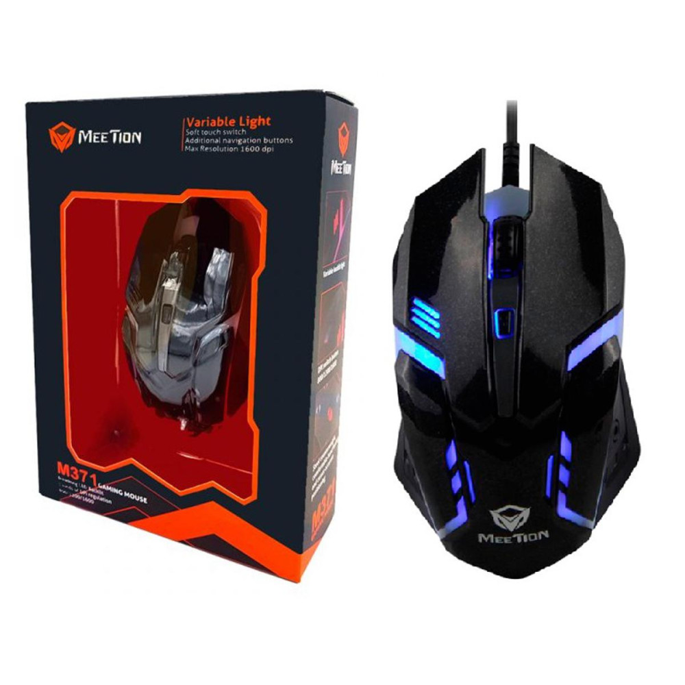 MOUSE MEETION MT-M371 USB RAINBOW NEGRO GAMER