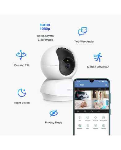 CAMARA DE SEGURIDAD TPLINK WI-FI ROTATORIA 2K VISION NOCTURNA