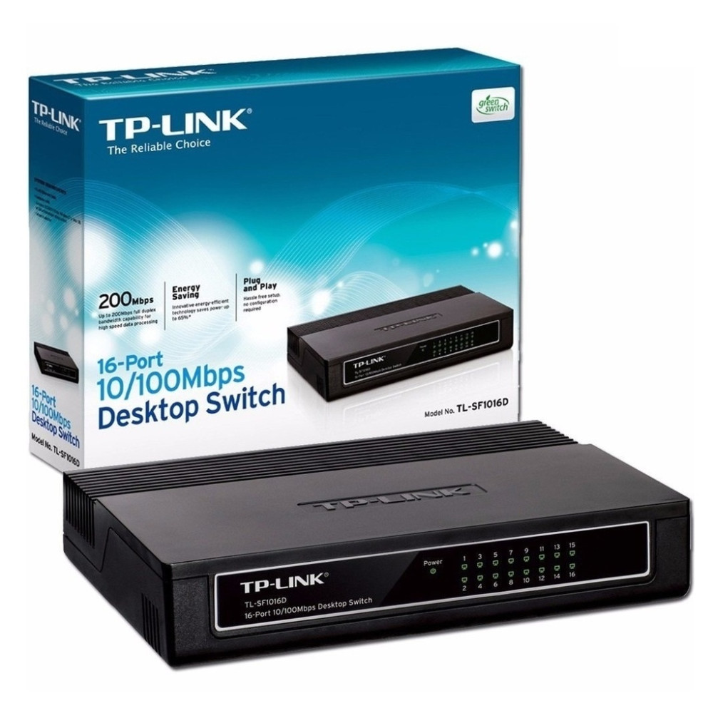 SWITCH TP-LINK 16 PUERTOS TL-SF1016D 200 MBPS