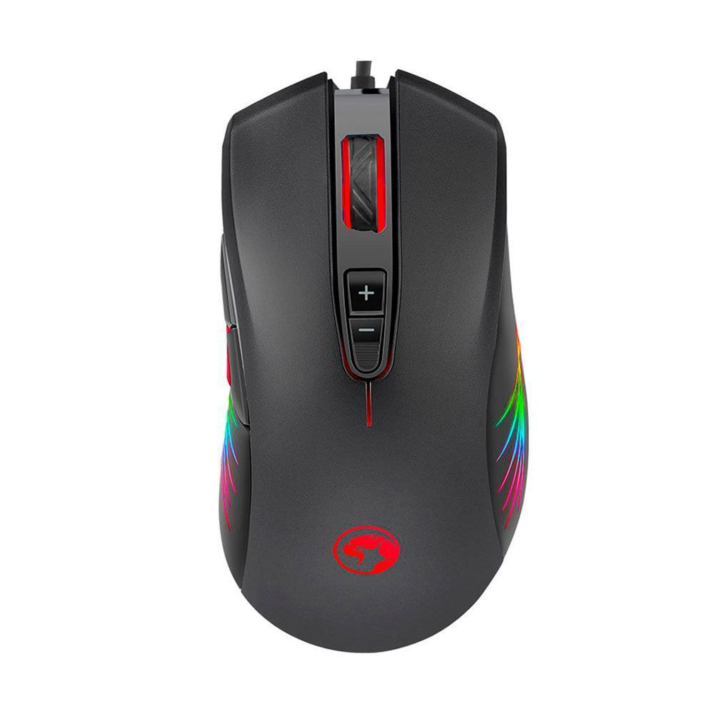 MOUSE MARVO M519 RGB USB NEGRO 12000DPI 8-BOT ERGO