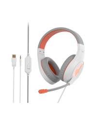 HEADSET MEETION MT-HP021 BLANCO/NARANJA GAMER 3,5MM