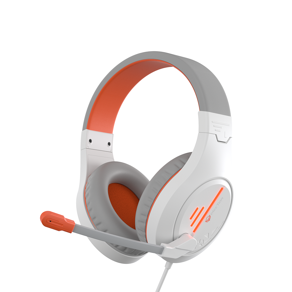 HEADSET MEETION MT-HP021 BLANCO/NARANJA GAMER 3,5MM