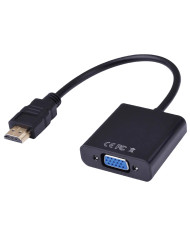 CABLE DE DATOS HDMI A VGA + AUDIO NEGRO