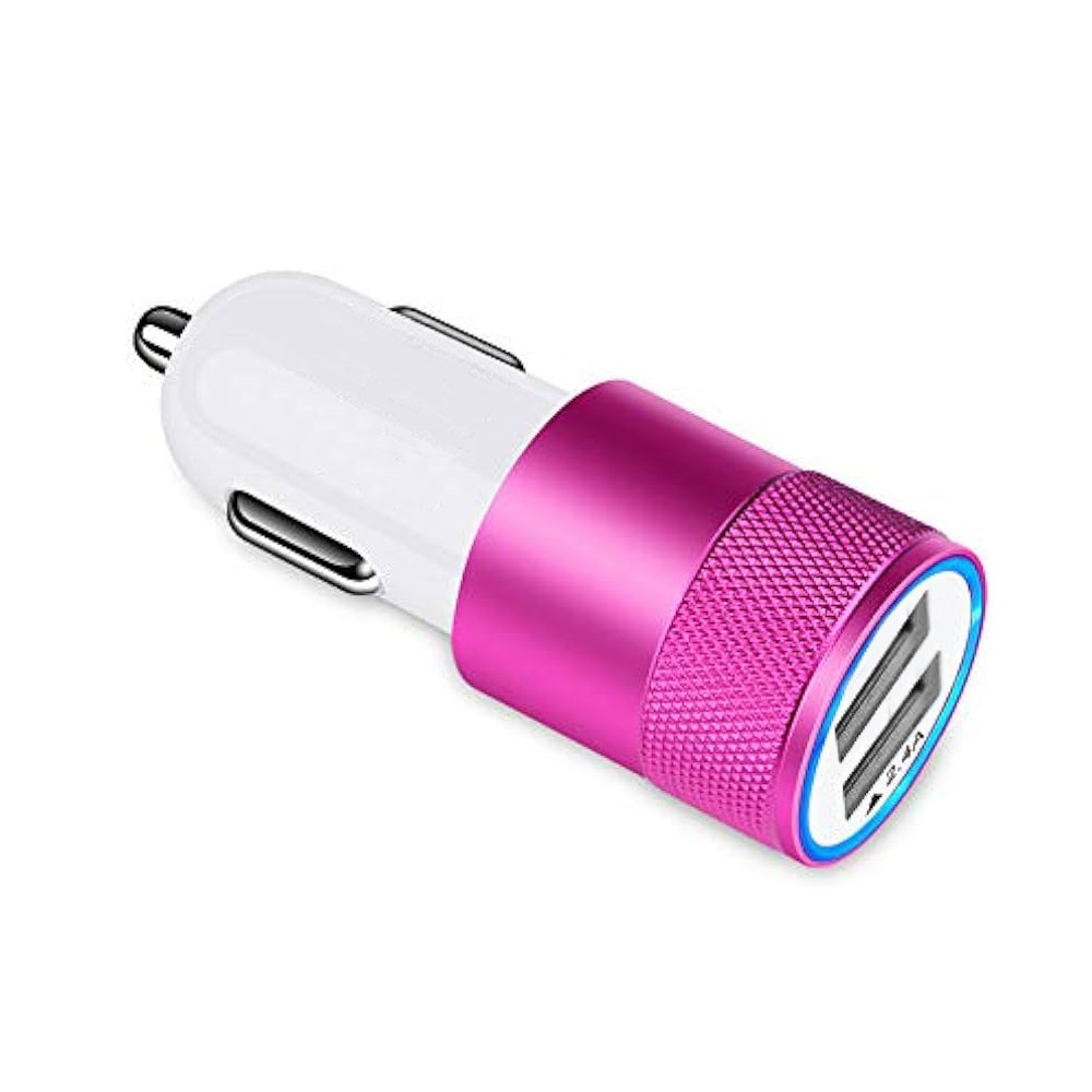 CARGADOR USB2.0 DOBLE METALIZADO PARA AUTO