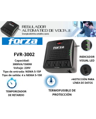 REGULADOR DE VOLTAJE FORZA FVR-3002 3000VA 1500W 4SALIDAS