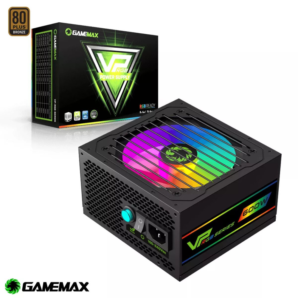 FUENTE DE PODER GAMEMAX VP-600 RGB MODULAR 80P BRONZE
