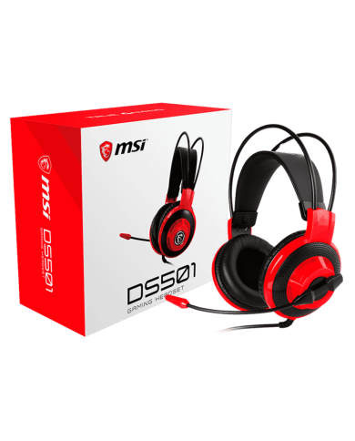 HEADSET MSI DS501 GAMING 40MM MIC VOL 3.5MM ROJO/NEGRO