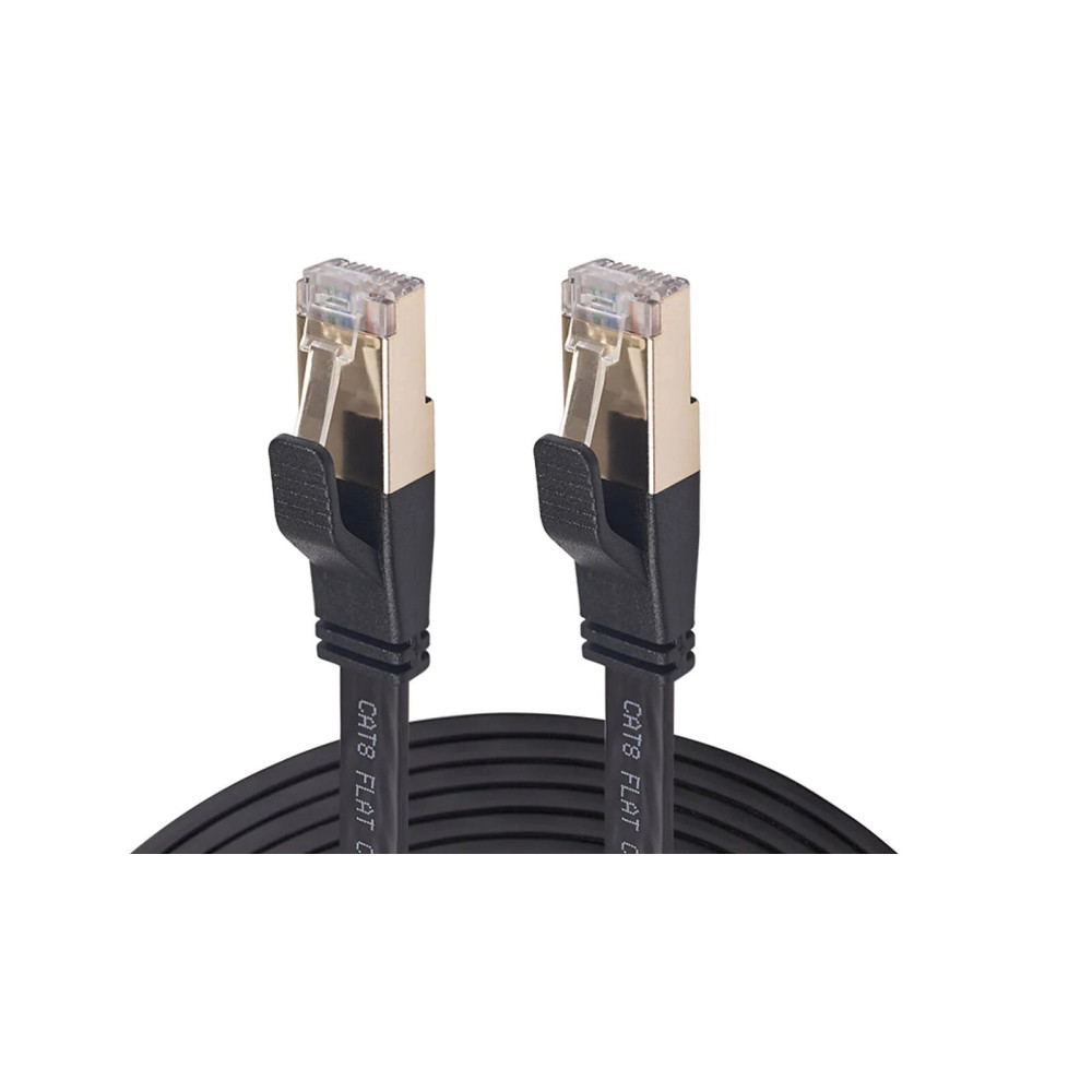 CABLE DE RED NITRON 10 METROS CAT8 FLAT NEGRO