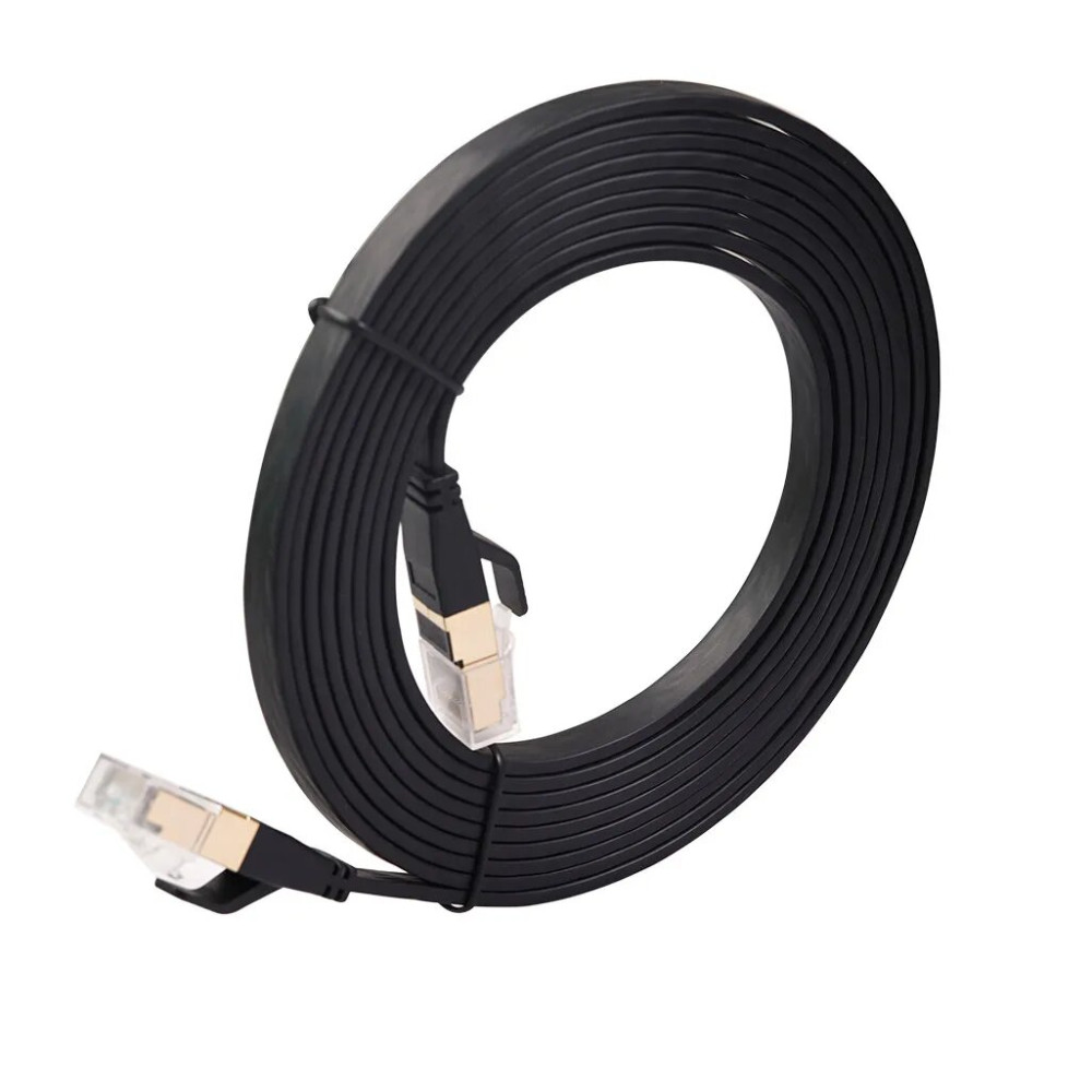 CABLE DE RED NITRON 3 METROS CAT8 FLAT NEGRO