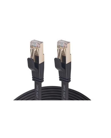 CABLE DE RED NITRON 5 METROS CAT8 FLAT NEGRO