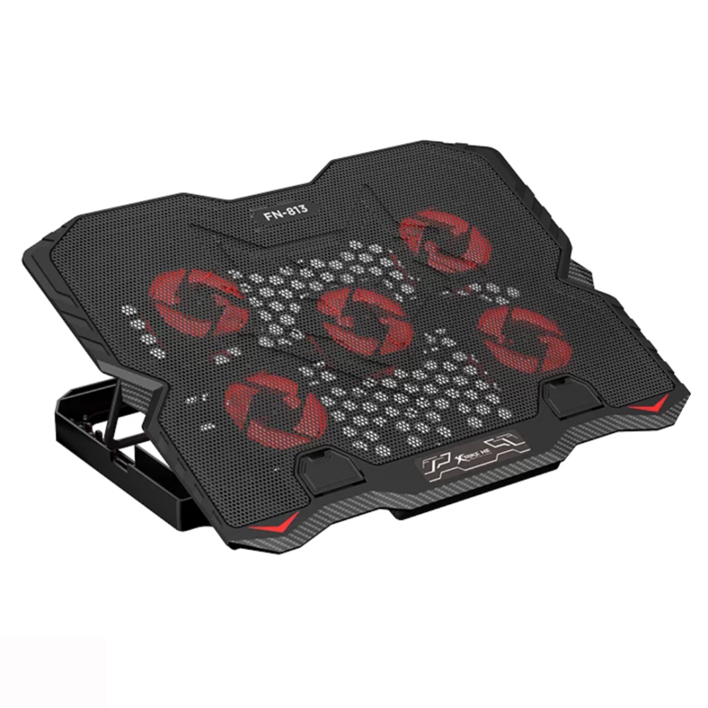 COOLING PAD XTRIKE ME FN-813 LED ROJO 17" AJUSTABLE 5-VENTILADORES