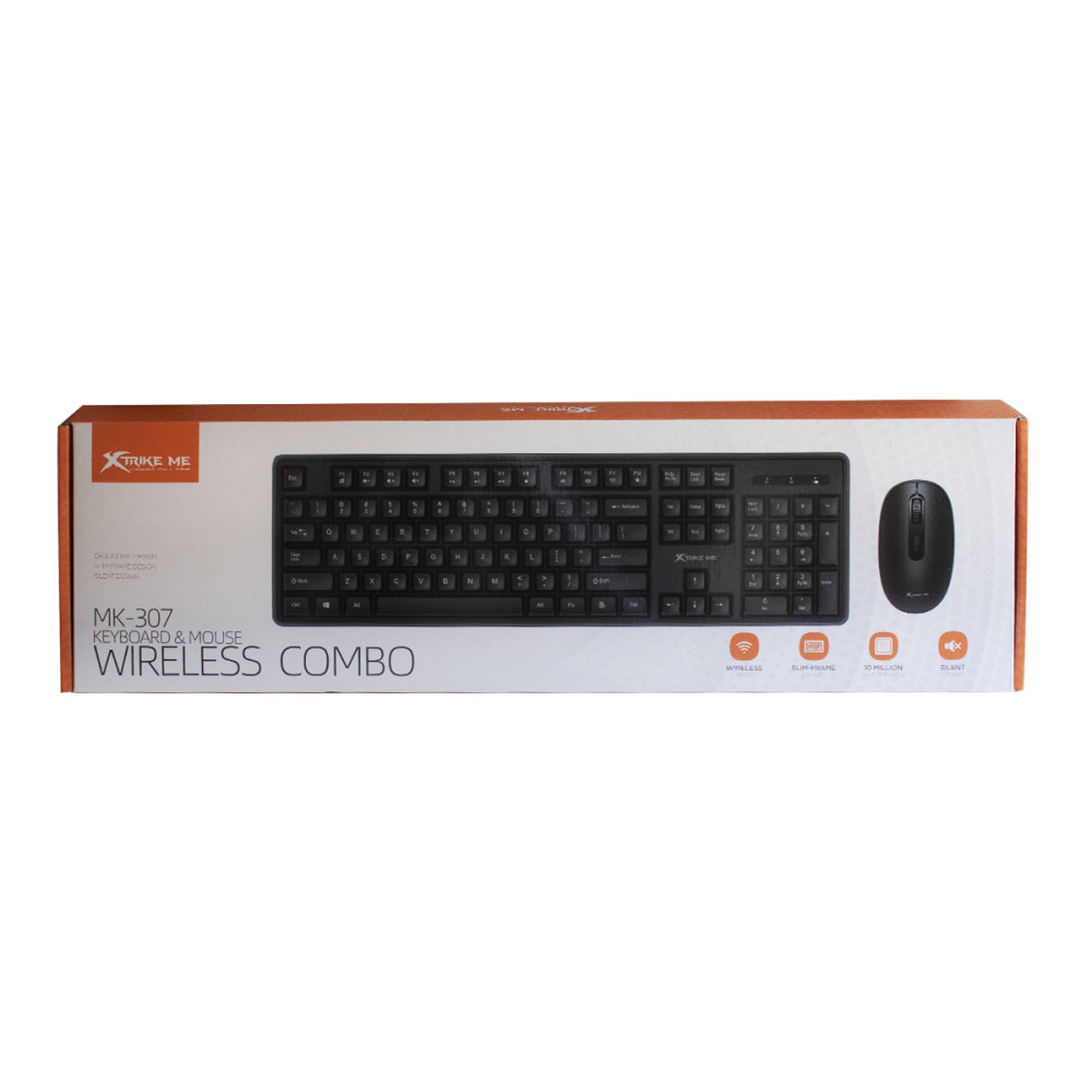 COMBO TECLADO Y MOUSE XTRIKE ME MK-307 WIRELESS NEGRO DESKTOP KIT