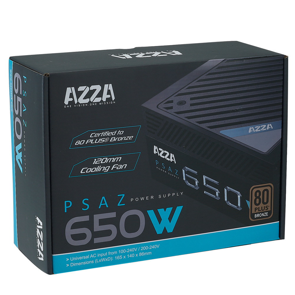FUENTE DE PODER AZZA 650W 80P CERTIFICADA BRONZE