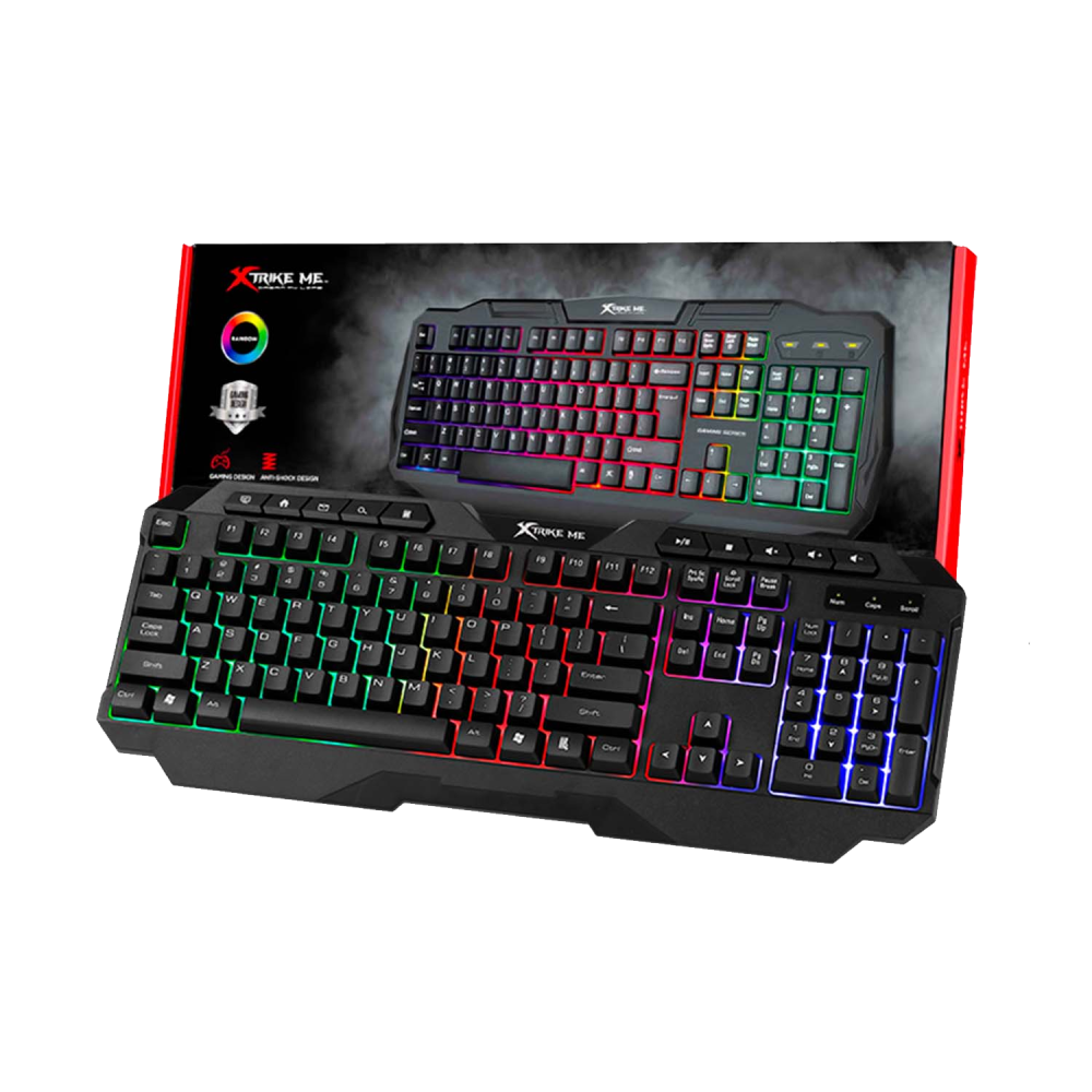TECLADO XTRIKE ME KB-306 RAINBOW MEMBRANA USB