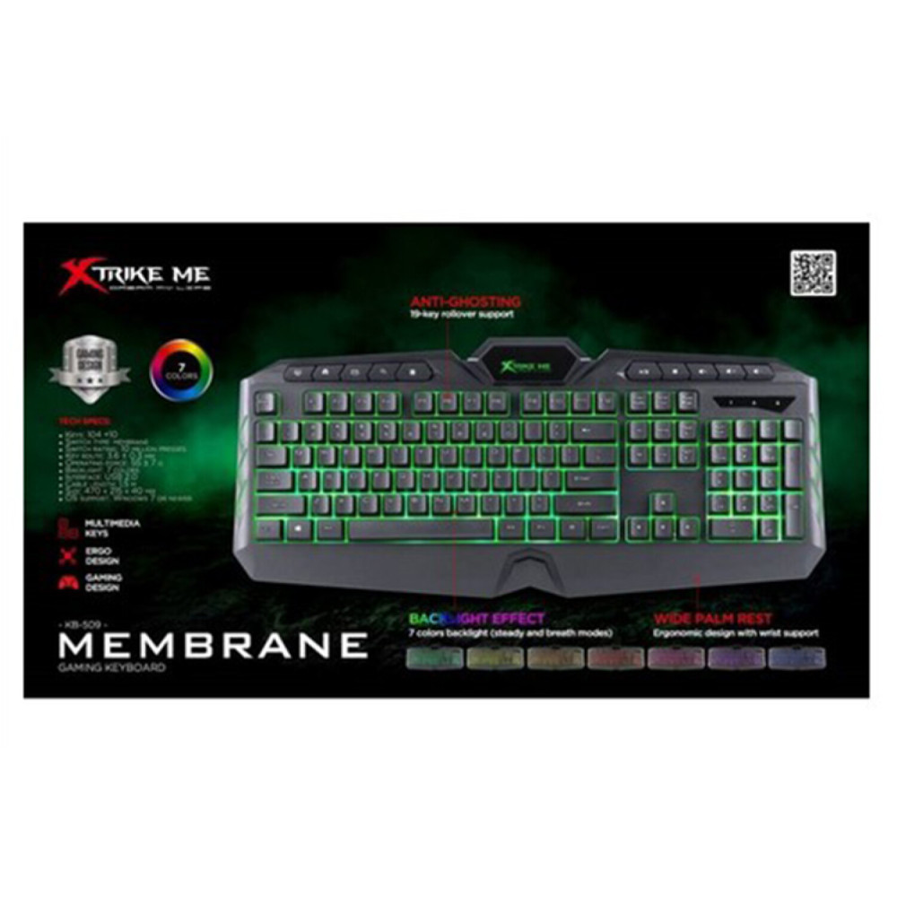 TECLADO XTRIKE ME KB-509 7COL BACKLIGHT USB