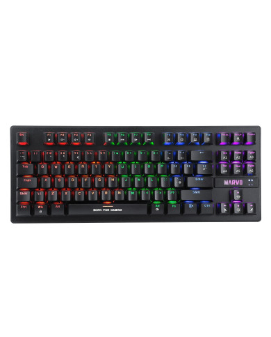 TECLADO  MECANICO MARVO KG901C MECH RAINBOW BLUE SWITCH