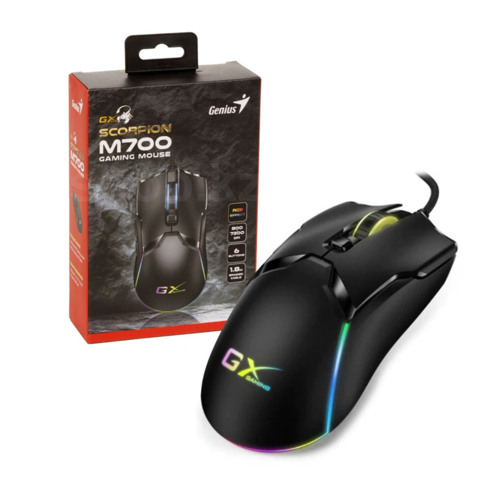 MOUSE GENIUS M700 RGB SCORPION GAMING GX 7200DPI 6BOT 1.8M / 31040009400