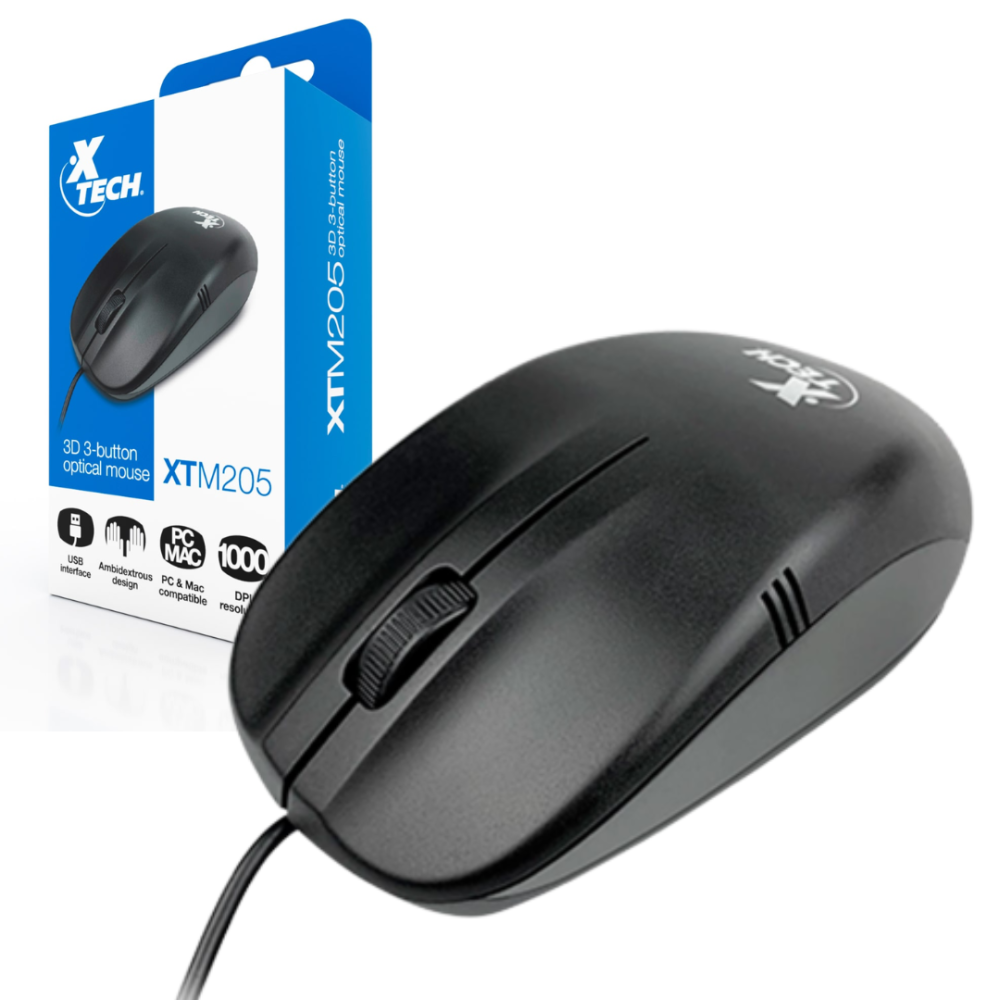 MOUSE XTECH XTM205 USB 3BOT 1000DPI
