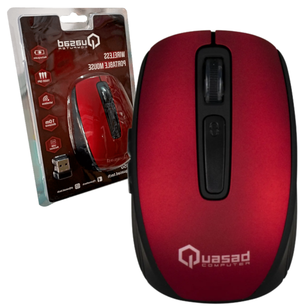 MOUSE QUASAD QM-850RED ROJO WIRELESS RECARGABLE