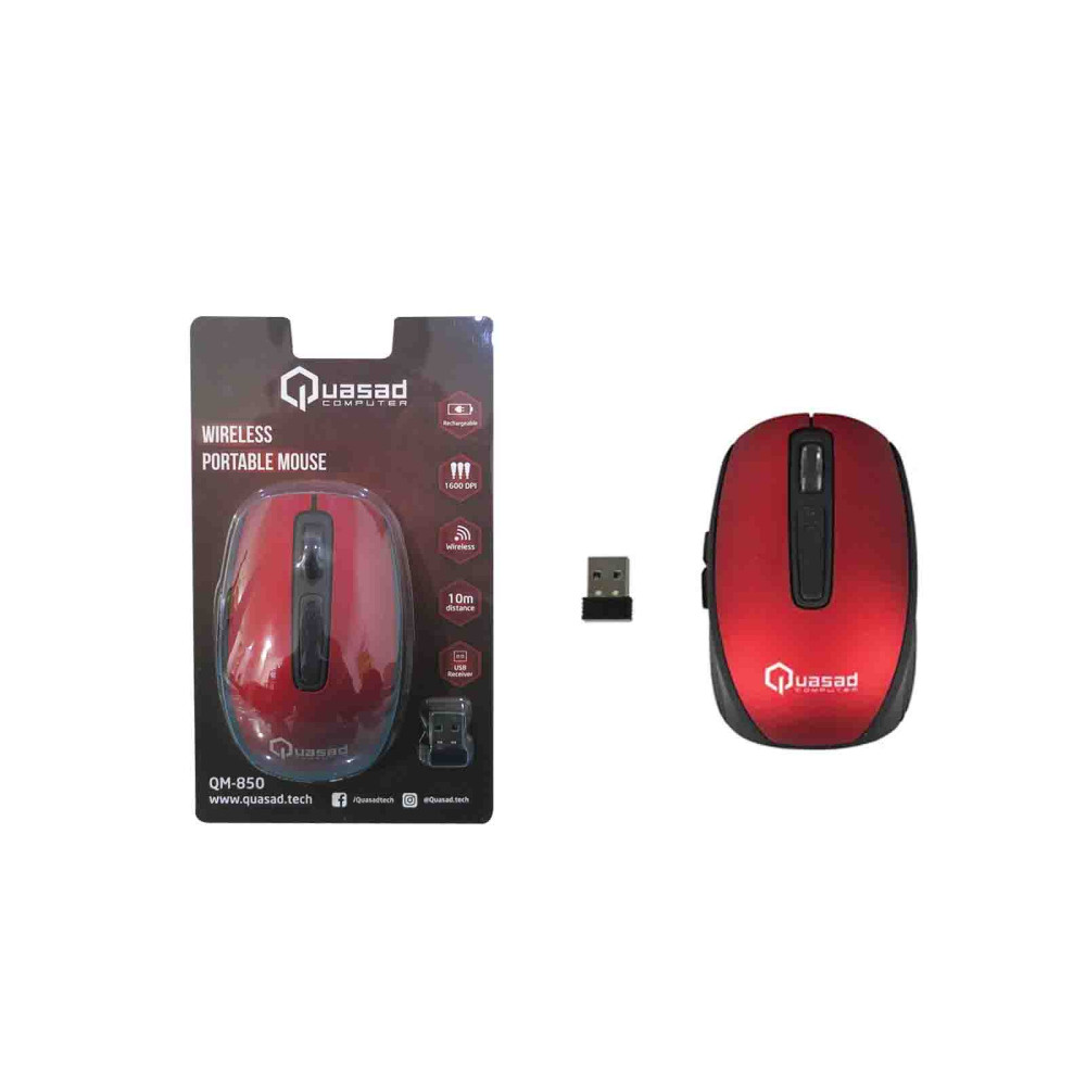 MOUSE QUASAD QM-850RED ROJO WIRELESS RECARGABLE
