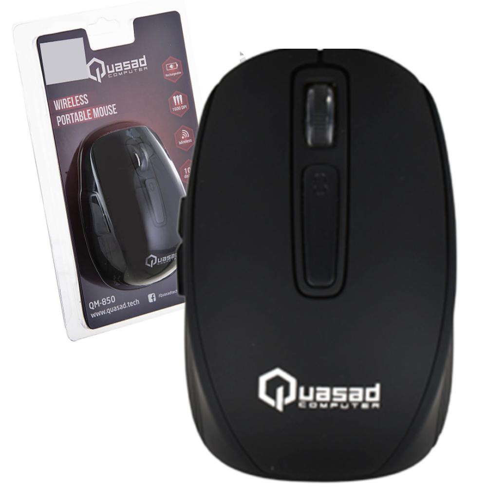 MOUSE QUASAD QM-850BLK NEGRO WIRELESS RECARGABLE