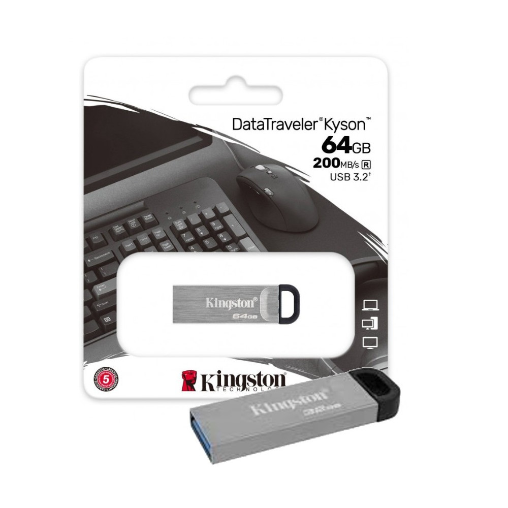 PENDRIVE KINGSTON 64GB KYSON SILVER USB3.2 DTKN/64GB