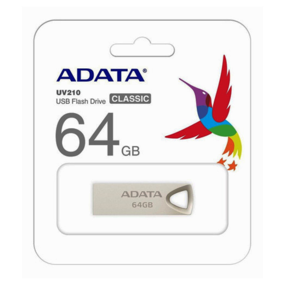 PENDRIVE ADATA 64 GB METAL PLATEADO UV210 USB2.0 AUV210-64G-RGD